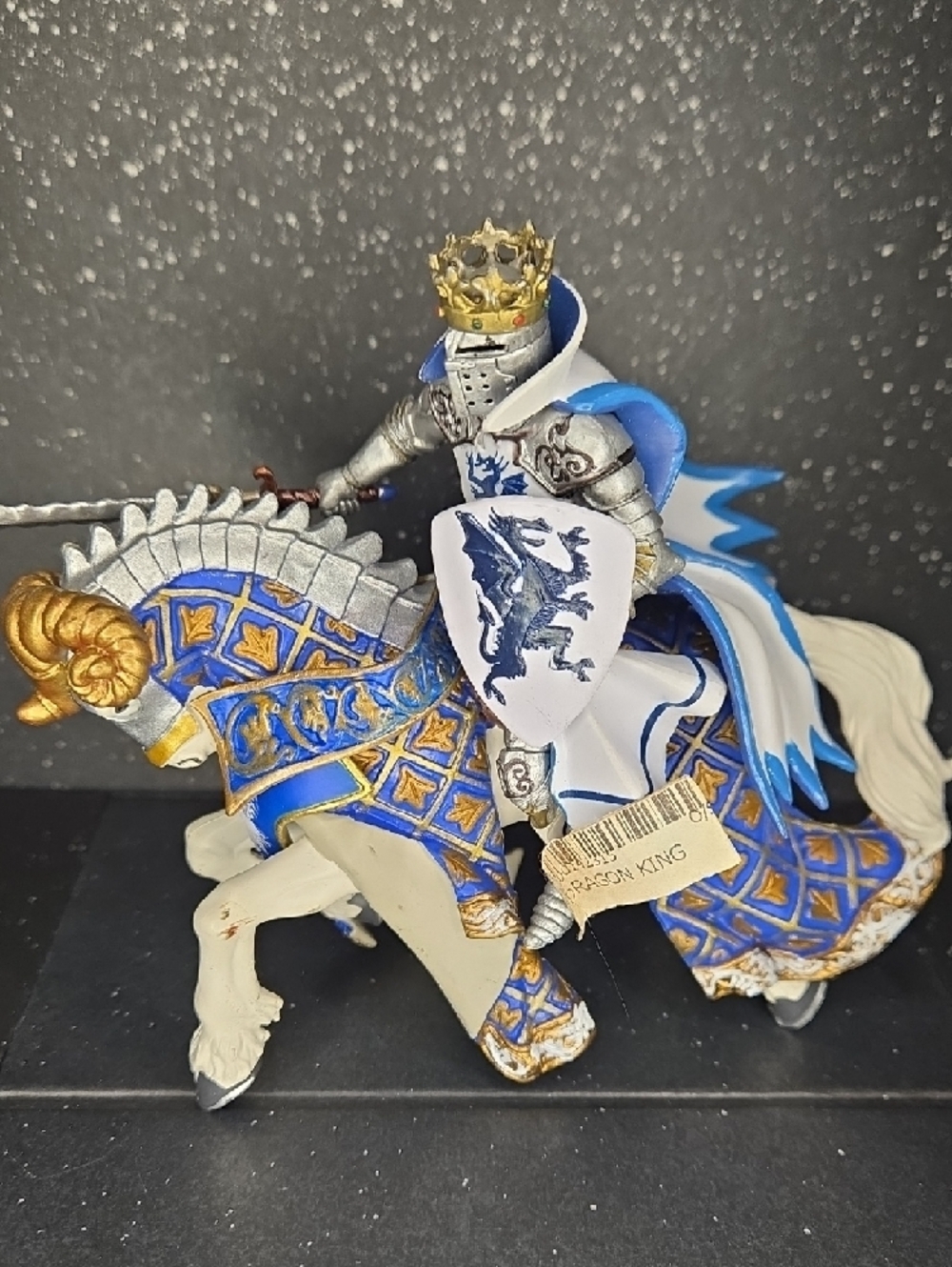 Set Of 2 Papo Medieval World of Knight's Horse Blue Ram Crest Fantasy Figure - Picture 6 of 11